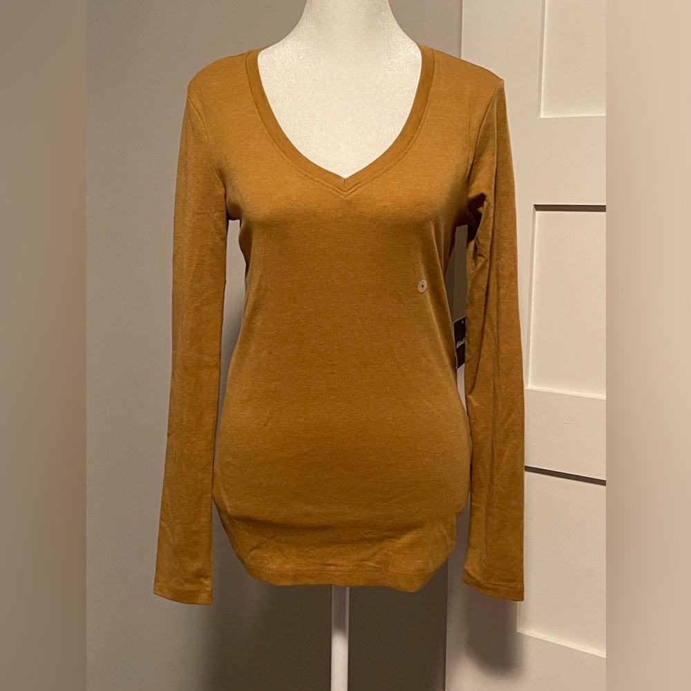Eddie Bauer Mustard Long Sleeve Tee Size Small